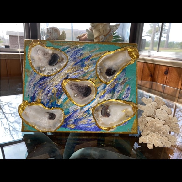 HANDMADE OYSTER 🦪 SHELL CANVAS ART 🖼️. - Picture 15 of 16